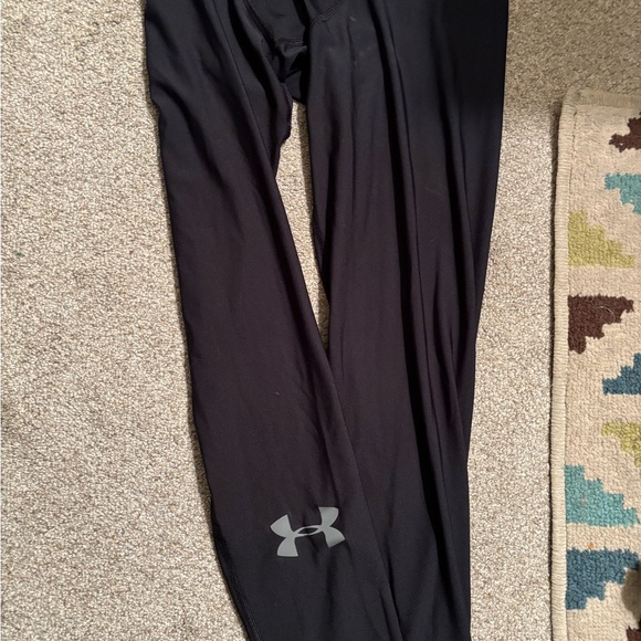 Under Armour Men's Soccer Black Compression Tights with Logo Waistband - Picture 2 of 6